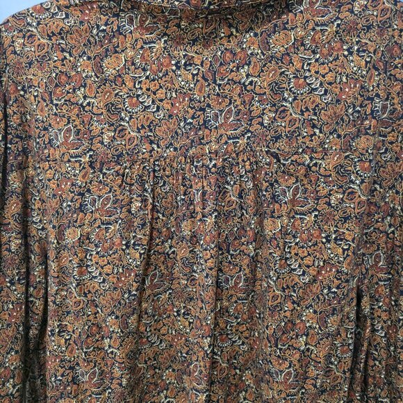 Treasure & Bond Brown Paisley Puff Sleeve Blouse L – NWT 100% Cotton - Picture 8 of 10
